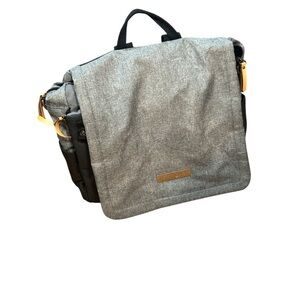Petunia Pickle Bottom Gray Diaper Bag Backpack w/ Strap & Changing Pad